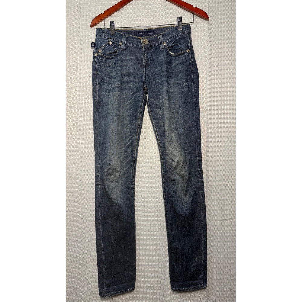 Rock Republic Womens‎ Size 0 Dark Wash Skinny Jeans Low Rise